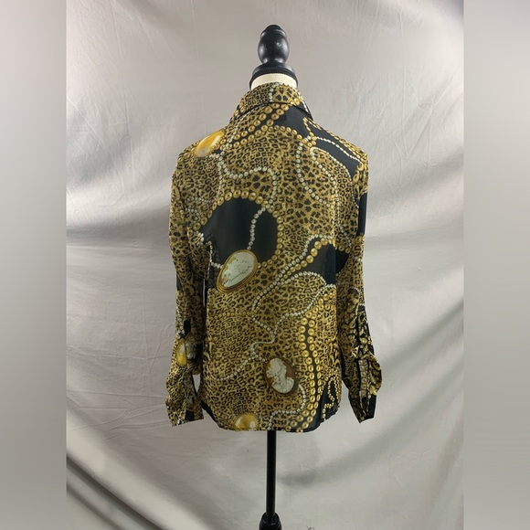 Animal Print Sheer Blouse - Picture 4 of 5